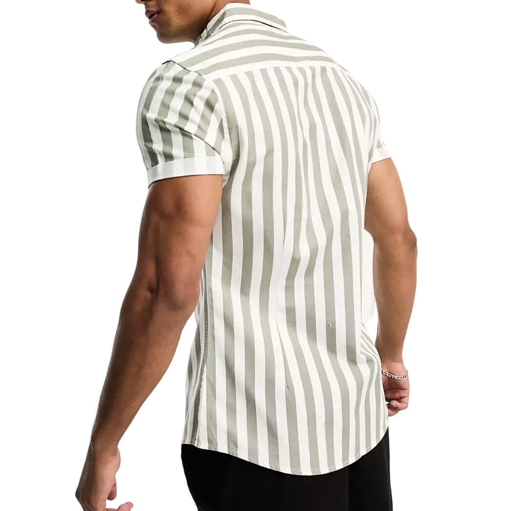 ASOS Design Stretch Skinny Oxford Stripe Shirt