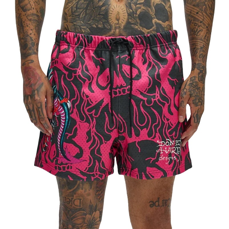 Ed Hardy Panther Dragon Mesh Shorts