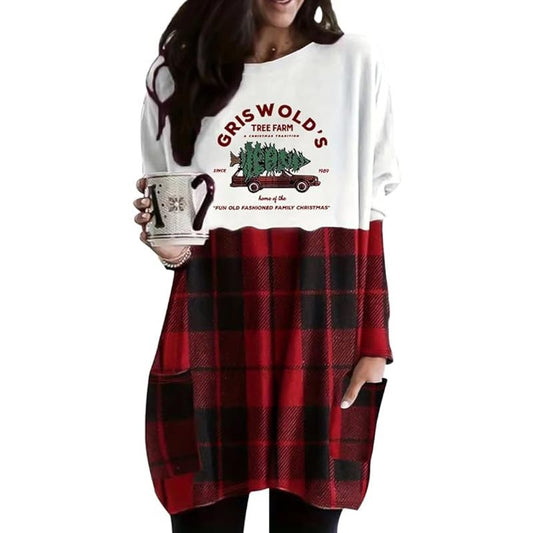 Griswold Christmas Tree Farm Casual Sweatshirt Dress