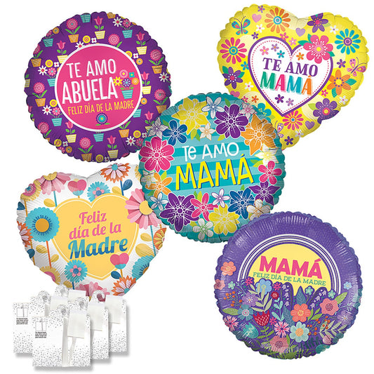 Assorted Spanish 18" Mother's Day w/Ribbon Weights 30 Pack