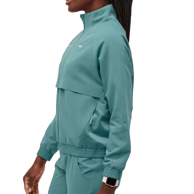 Figs Women's Sydney Scrub Jacket in Hydrogreen