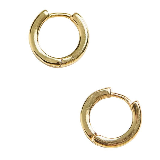 ASOS Design 9mm Hoop Earrings in 14k Gold Plate
