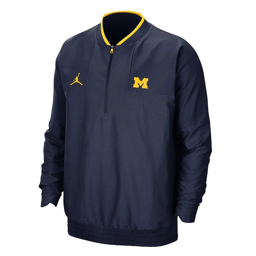 Jordan Michigan Wolverines 2021 Coach Half-Zip Jacket