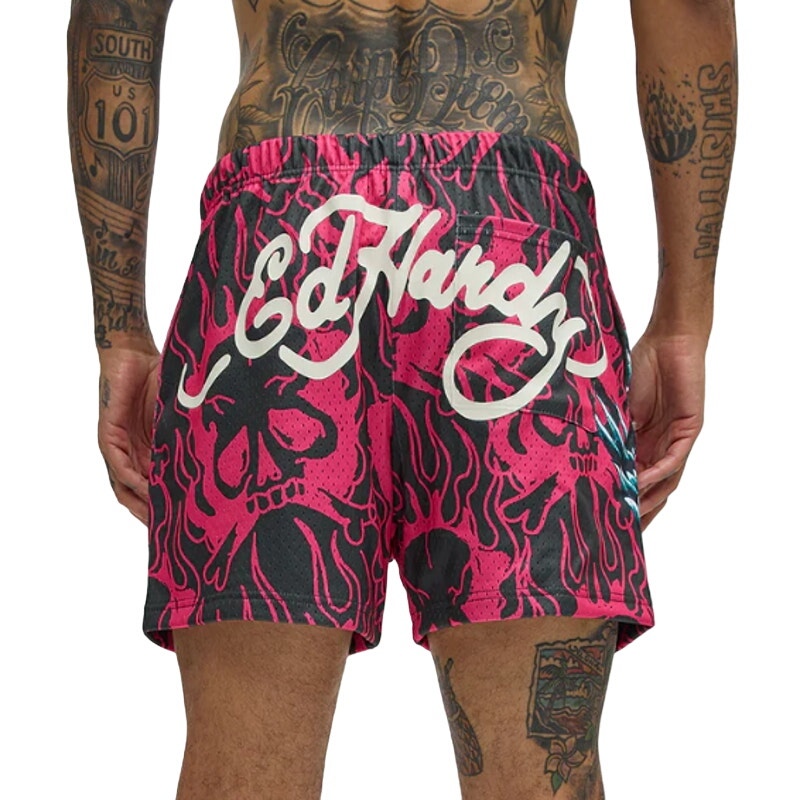 Ed Hardy Panther Dragon Mesh Shorts