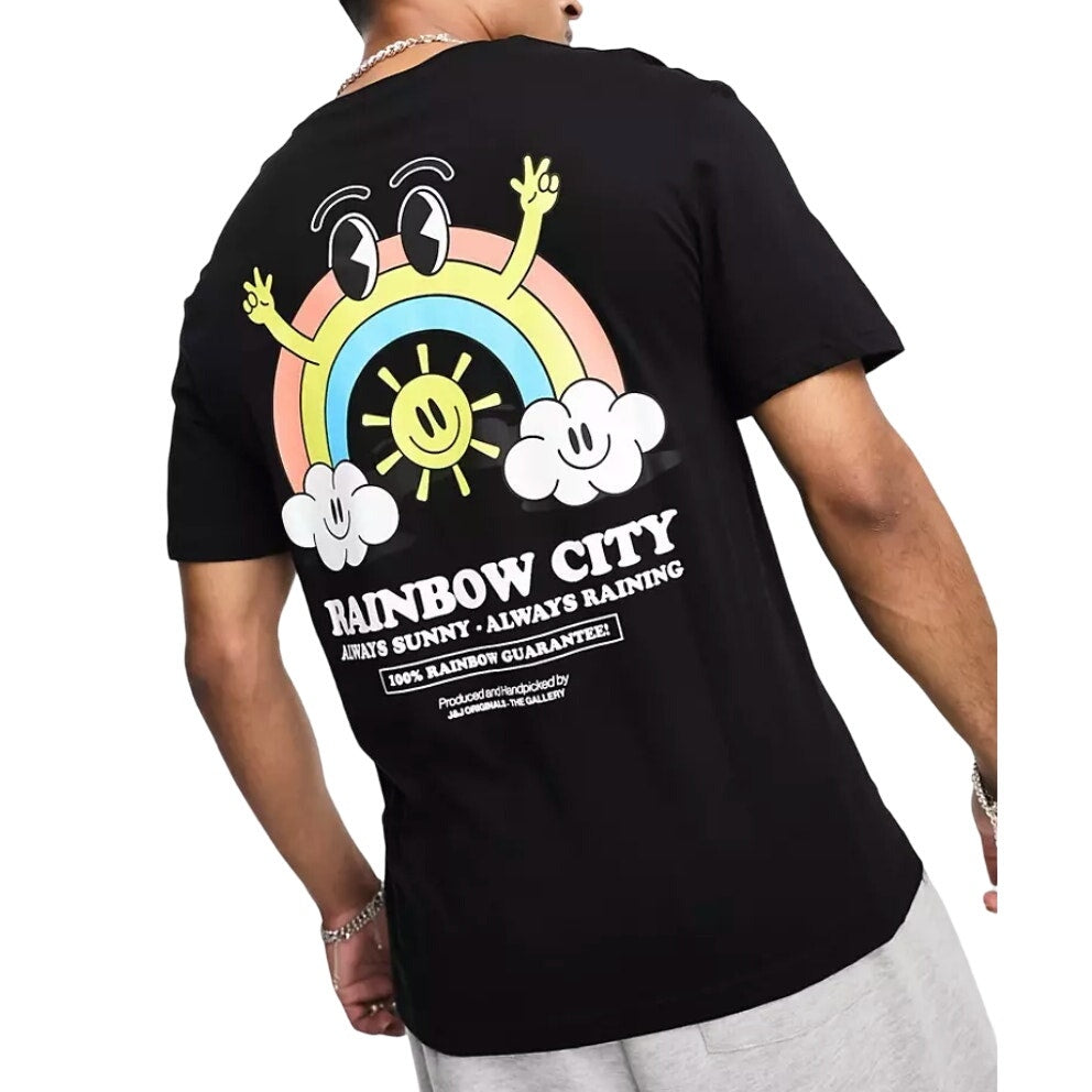 Jack & Jones Originals Relaxed Graphic T-Shirt Rainbow City