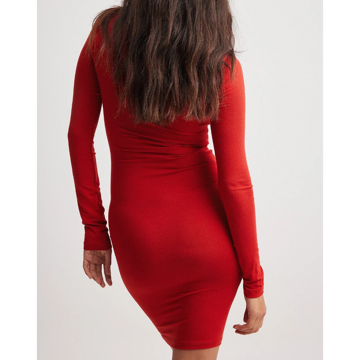 NA-KD Rouched Side Long Sleeve Dress