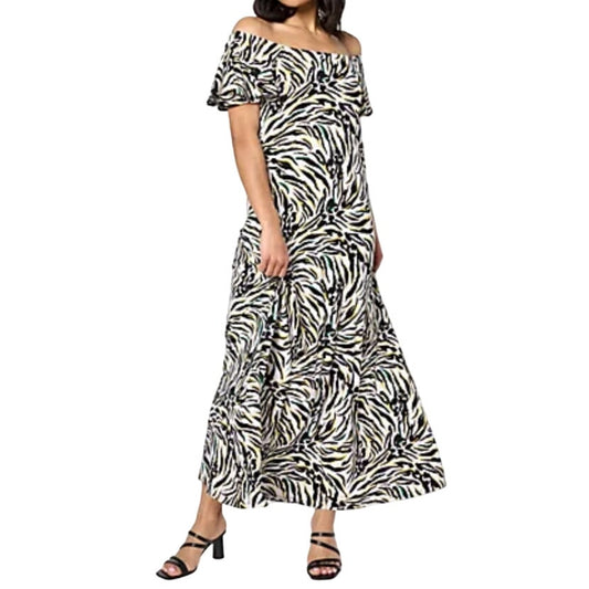 Attitudes by Renee Plus Como Jersey Flutter Sleeve Maxi Dress