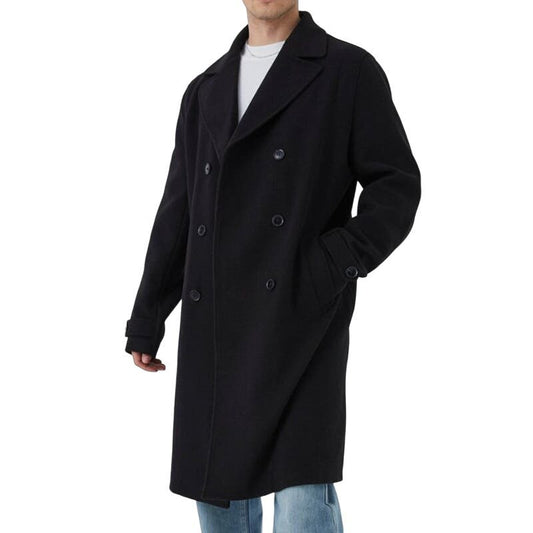 Boohoo Man Tall Double Breasted Wool Look Overcoat