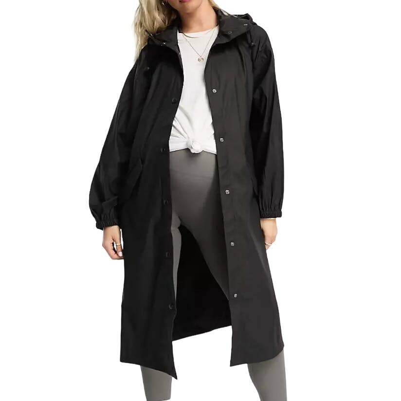 ASOS Design Maternity Rubberised Rain Parka Coat