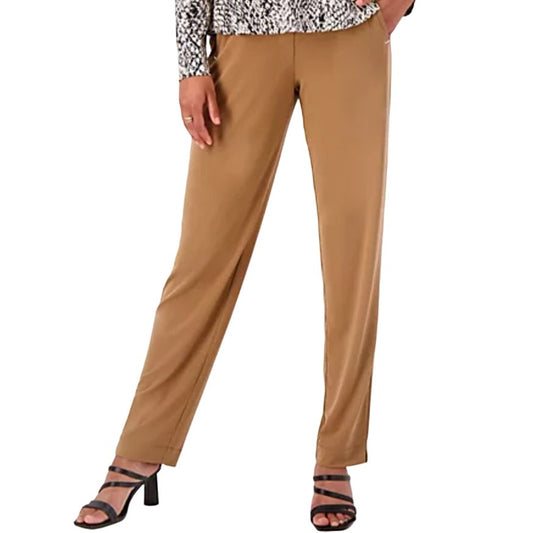 Susan Graver Petite Liquid Knit Pull-On Slim-Leg Pants