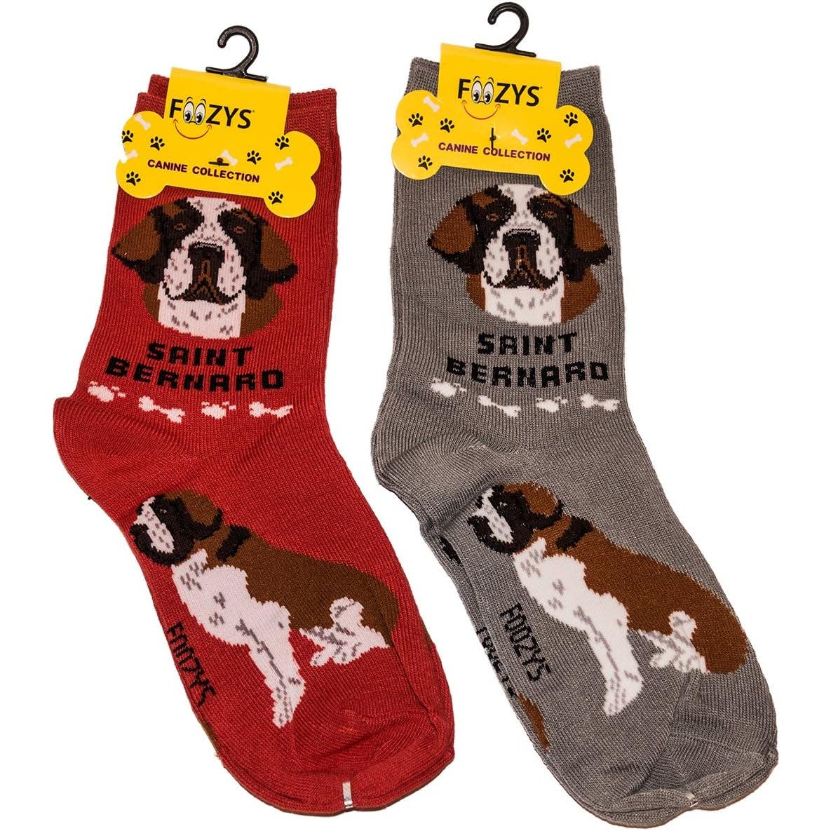 Foozys Unisex Crew Socks Saint Bernard Dog