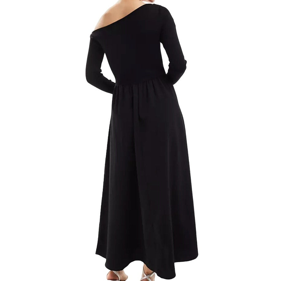 Urban Revivo Off-Shoulder Full Skirt Midi Dress