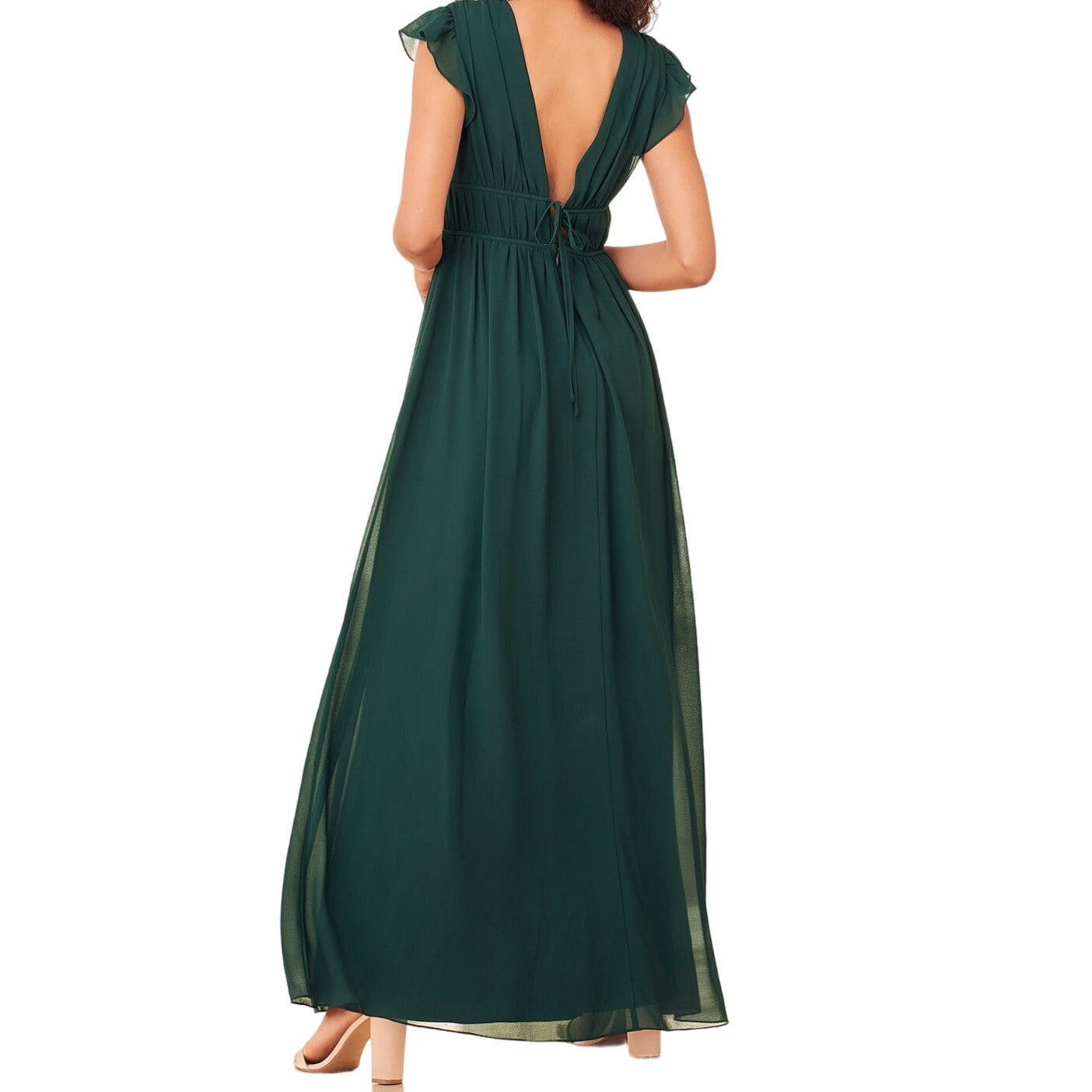 Lulus I'm All Yours Emerald Green Ruffled Maxi Dress