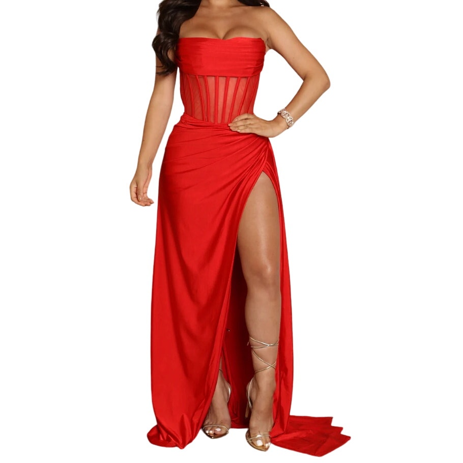 Fashion Nova Layla Corset Maxi Dress