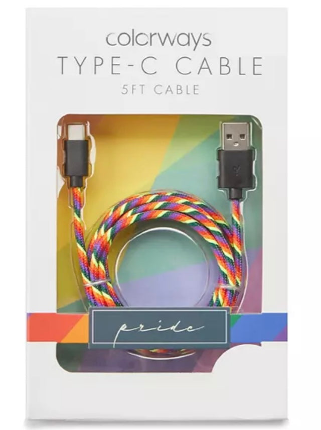 Colorways White Rainbow USB Type-C 5' Cable