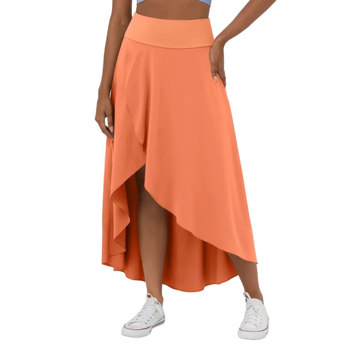 Halara High Low Ruffle 2-in-1 Flowy Active Maxi Skirt