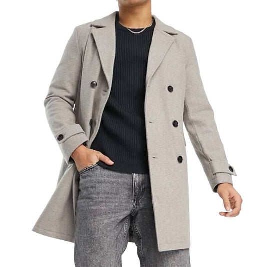 Harry Brown Double Breasted Wool Mix Coat
