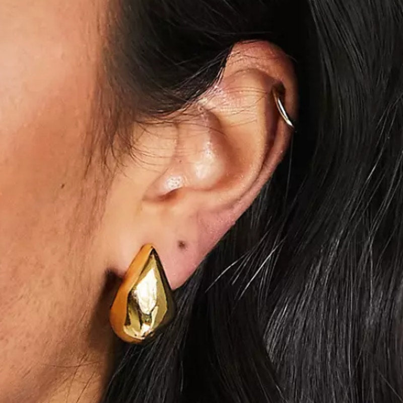 ASOS Design 14k Gold Plated Earrings with Molten Stud Design