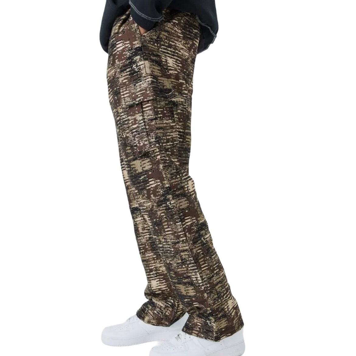 Boohoo Man Tall Textured Camo Relaxed Cargo Trouser