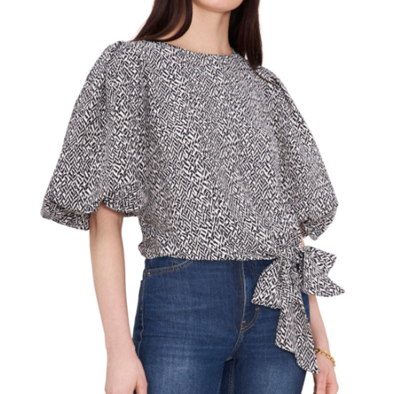 Vince Camuto 3/4 Bubble Sleeve Tie Front Blouse