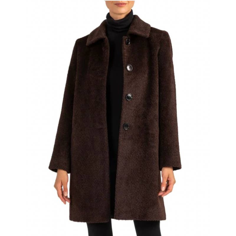 Sofia Cashmere Wool & Alpaca Blend Car Coat