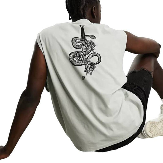 ASOS Design Oversized Vest with Snake Back
