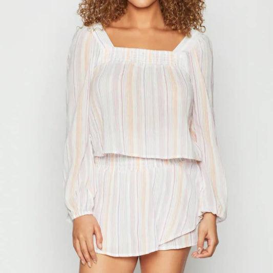 BCBGeneration Striped Square-Neck Top