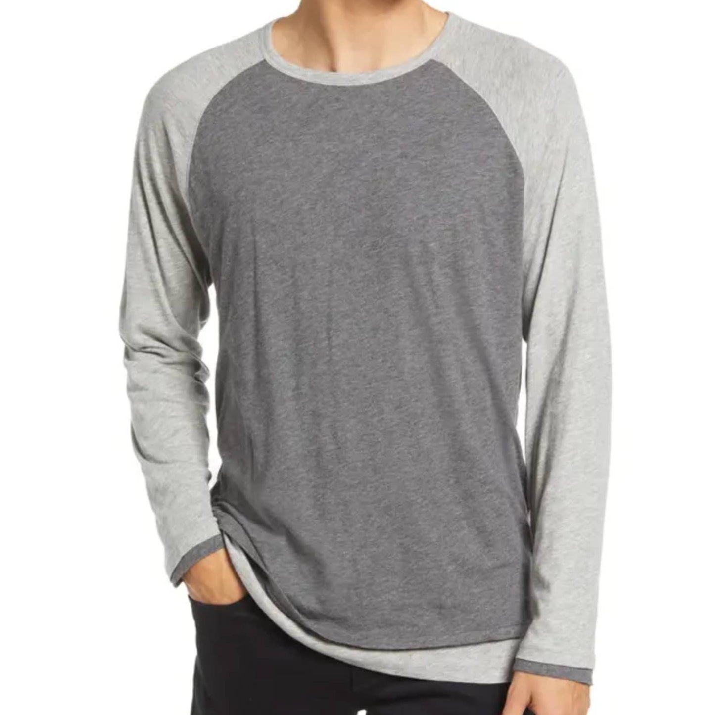 Vince Regular Fit Double Layer Baseball Crewneck Shirt