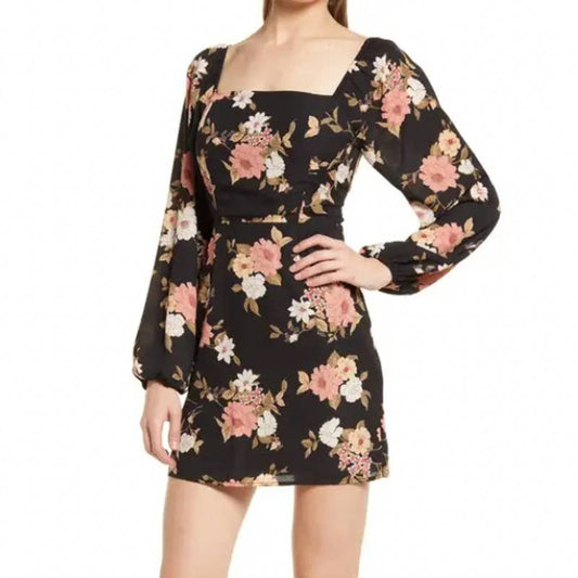 All in Favor Back Cutout Long Sleeve Minidress