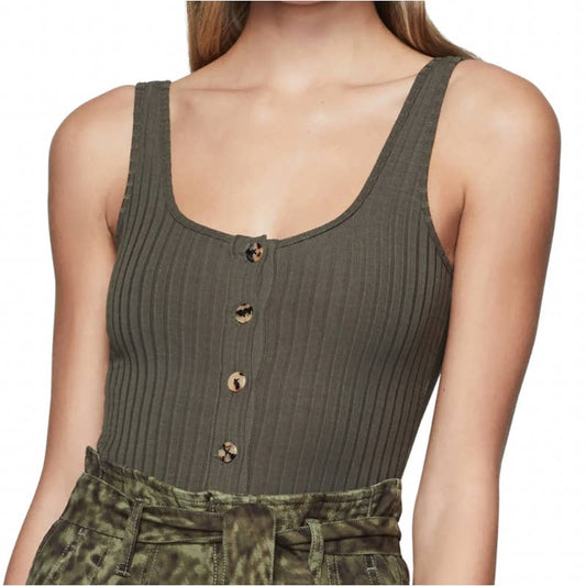 Good American Button Front Sleeveless Bodysuit