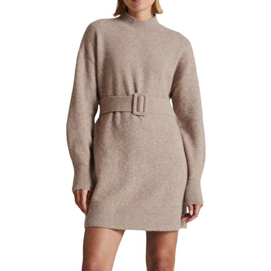 & Other Stories Belted Mini Knit Dress