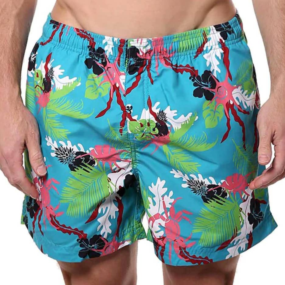 Memphis Blues Tropical/Crab Printed Swim Short