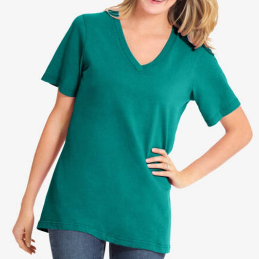 Woman Within Perfect Short-Sleeve V-Neck Tee