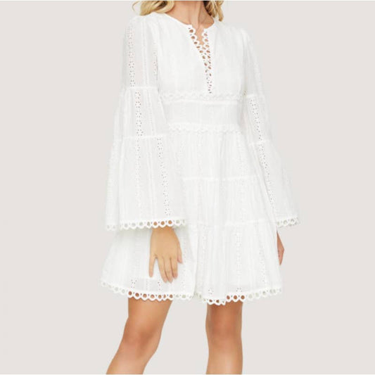 Lost + Wander Everlasting Love Long Sleeve Cotton Eyelet Dress