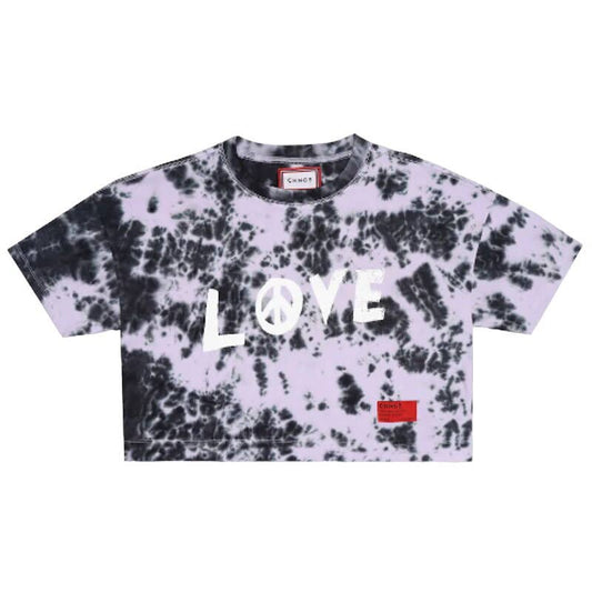 CHNGE Tie Dye Love Peace Crop Tee