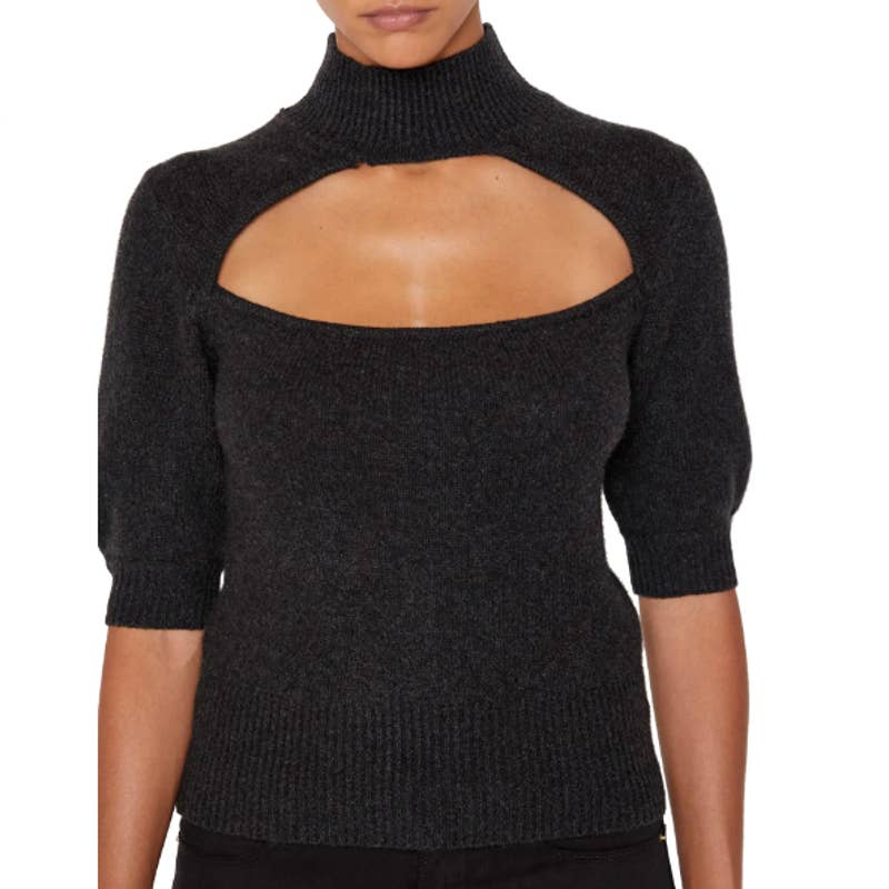 FRAME Cutout Turtleneck Cashmere Sweater