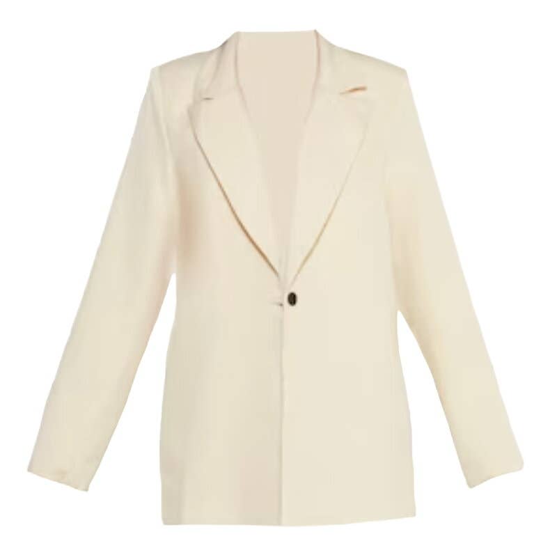 PrettyLittleThing Stone Oversized Light Weight Button Detail Blazer