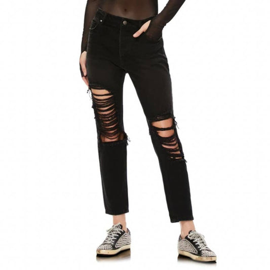 Afrm Cyrus Ripped High Waist Ankle Jeans