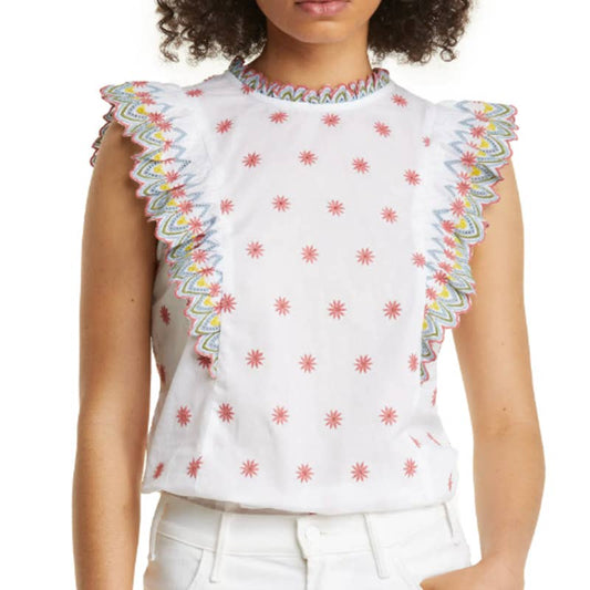 Boden Broderie Anglaise Sleeveless Cotton Top