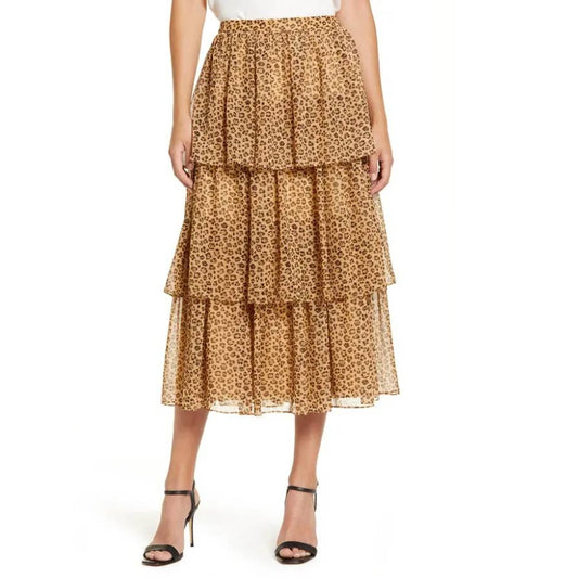 Rachel Parcell Print Tiered Ruffle Skirt