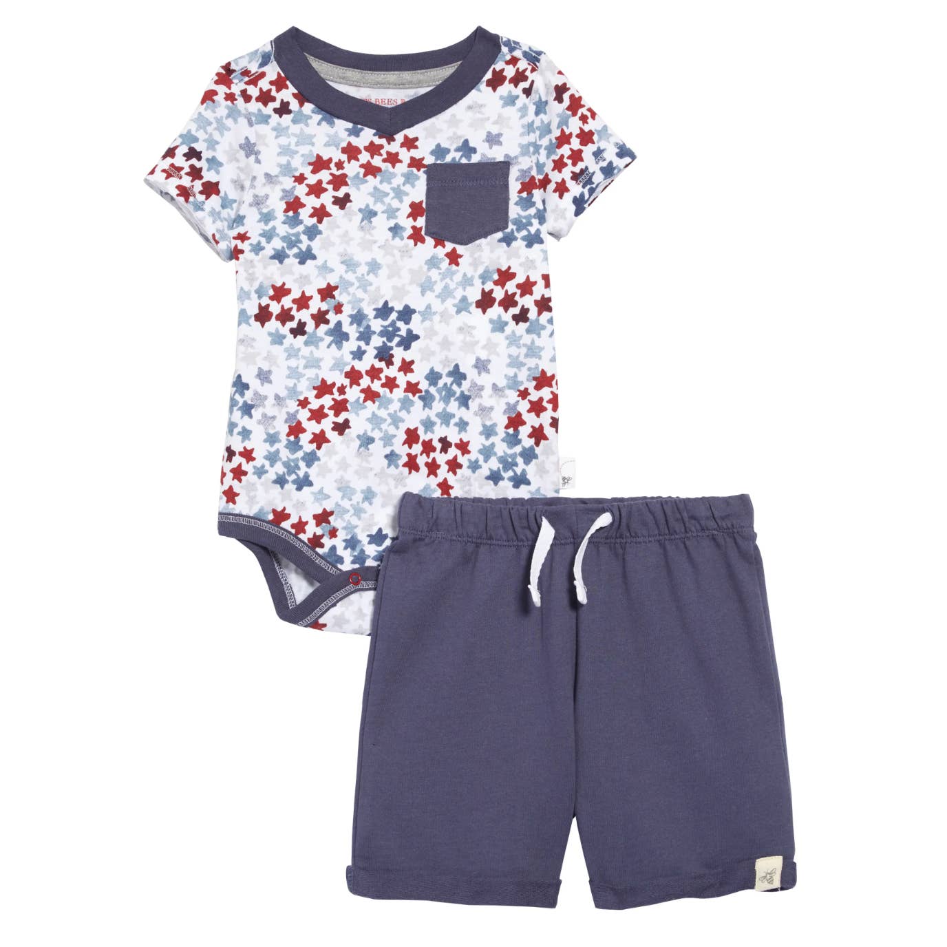 Infant Boy's Burt's Bees Baby Starry Bodysuit & Shorts Set