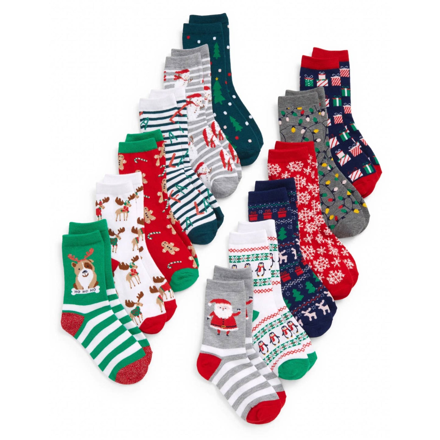Nordstrom Kids' Assorted 12-pack 12 Days of Socksmas Socks Gift Box