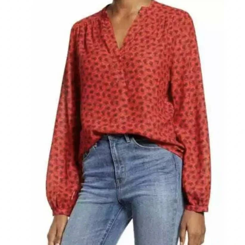 Treasure & Bond Shirred Popover Top