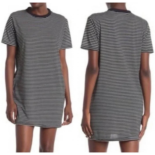 Cotton Emporium Stripe Crewneck Shirt Dress