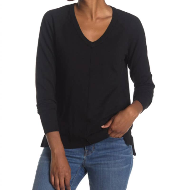 BOBEAU V-Neck Knit Pullover Sweater