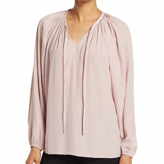 Tahari Gathered Tie Blouse