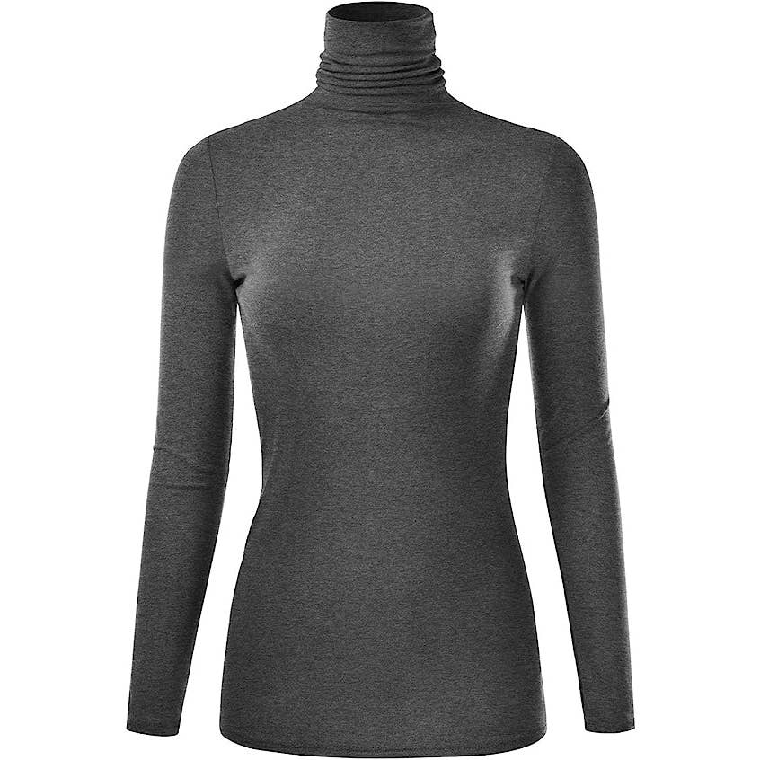 EIMIN Long Sleeve Turtleneck Lightweight Pullover Slim Shirt Top