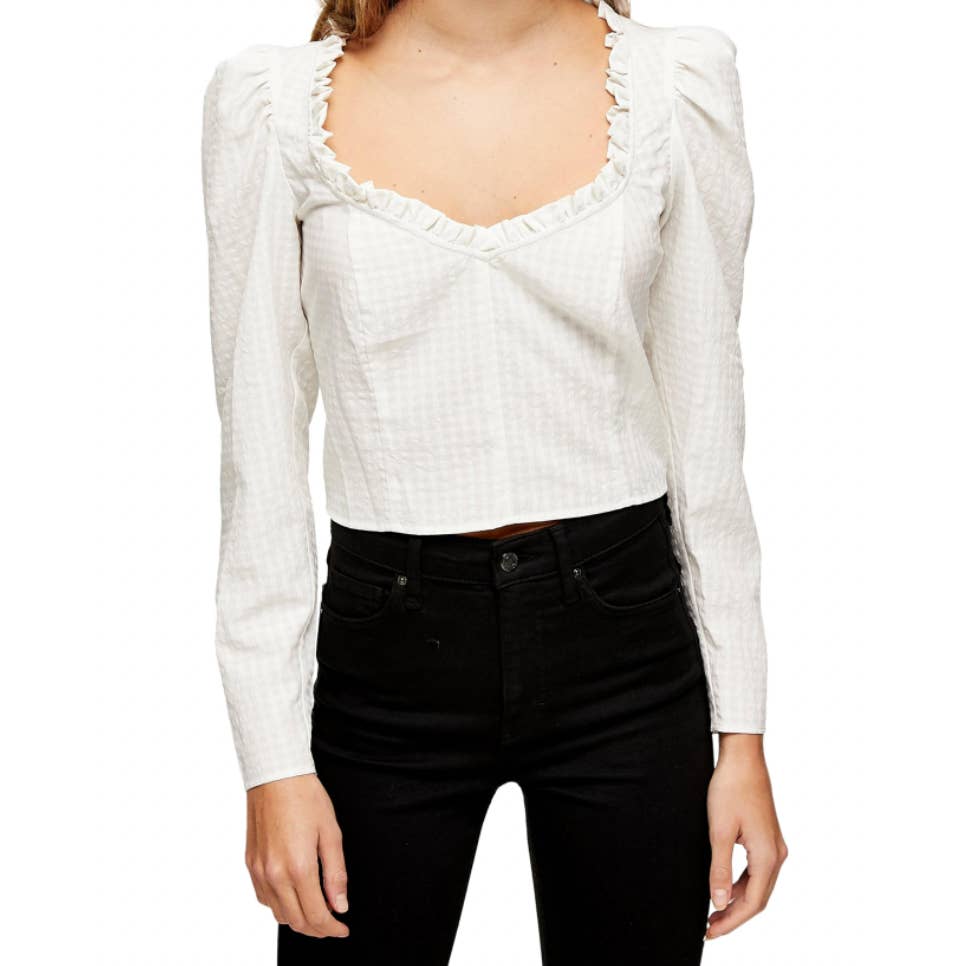 Topshop Satin Prairie Crop Top