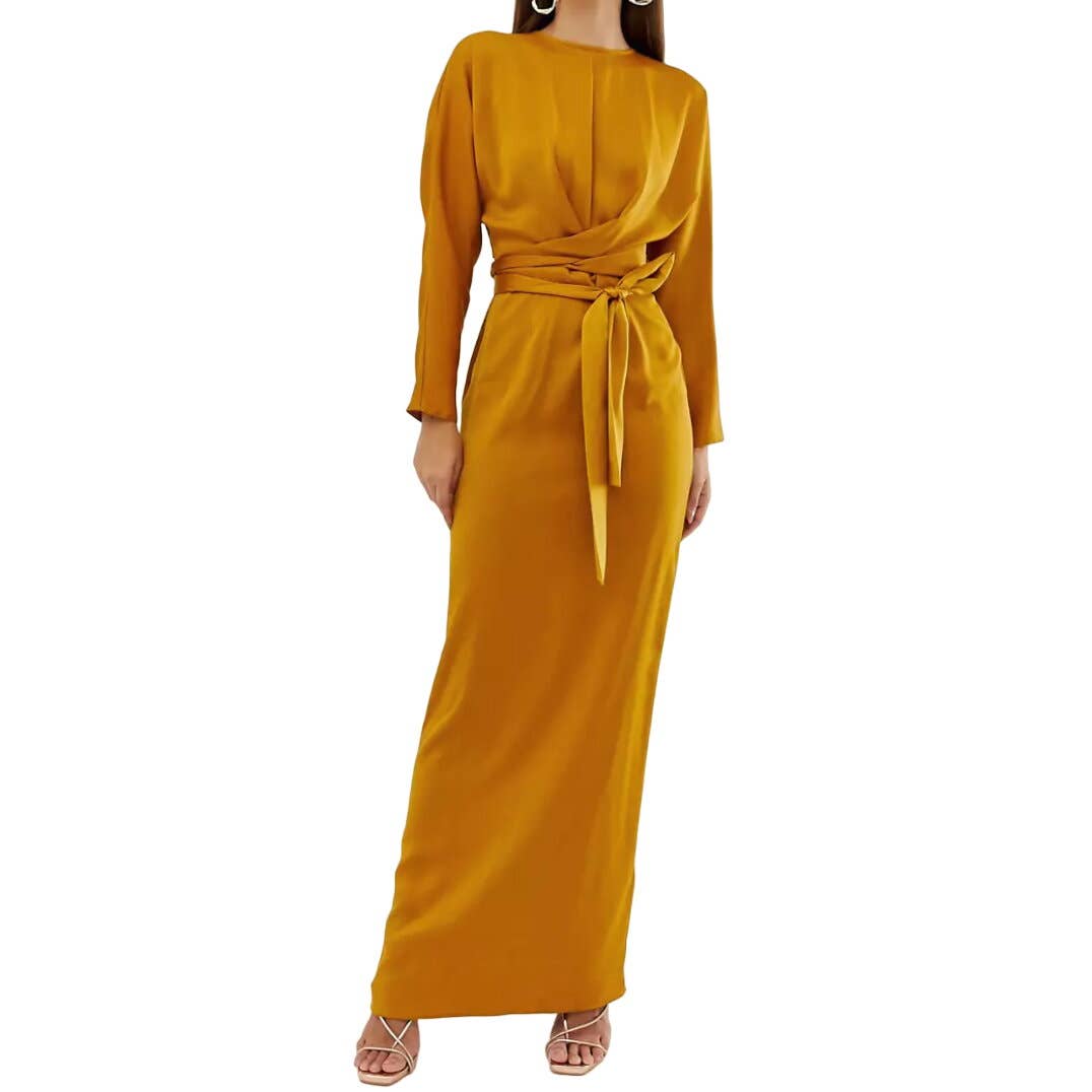 ASOS Design Satin Maxi Dress with Batwing Sleeve