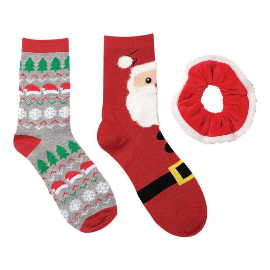 Studio 1886 2 Pack Holiday Socks With Hair Scrunchie